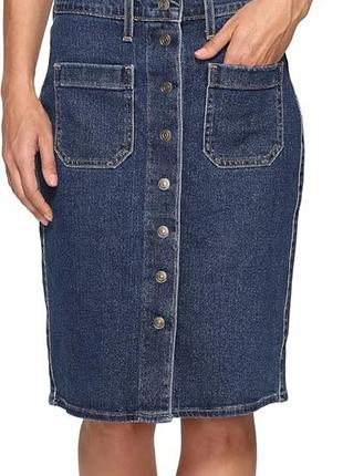 Джинсова спідниця levi's front detailed skirt синя міді