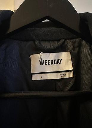 Шерстяне двобортне пальто weekday 6
