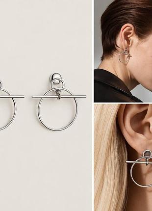 Сережки hermes loop earrings small
