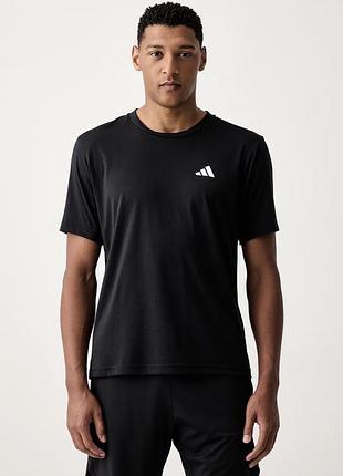 Оригінал спортивна чоловіча футболка adidas performance essentials оригинал для тренувань для спорту для бігу прогулянок легка зручна чорна 4xl