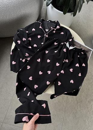Чорна піжама жіноча костюм для дому жіноча піжама кофта та штани