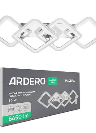 Светодиодная накладная люстра ardero al6144ard madeira 80вт белый