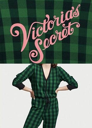 Домашній костюм, піжама victoria's secret у зелену клітинку