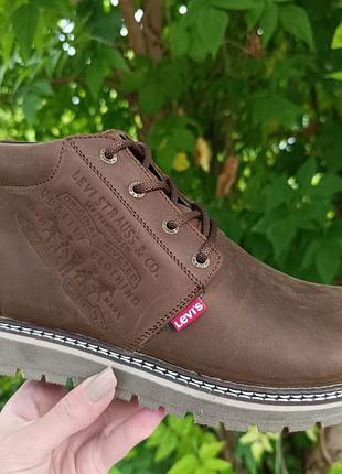 Черевики чоловічі levi's зимові шкіряні коричневі 42 розмір 28 см