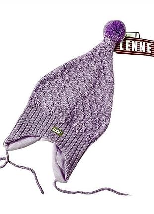 Нова з бірками демісезонна шапка для дівчинки lenne (бузкова) на 46,48 см (обʼєм голови)