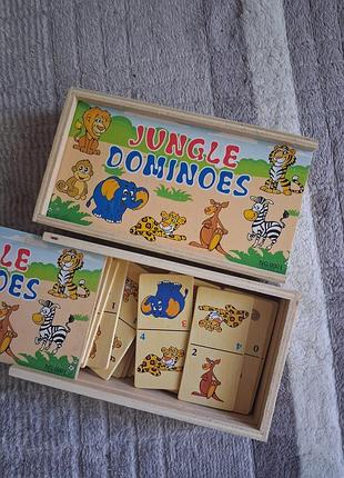 Настільна гра доміно jungle джунглі дерев'яна