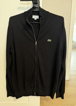 Чоловічий светр lacoste на блискавці чорний