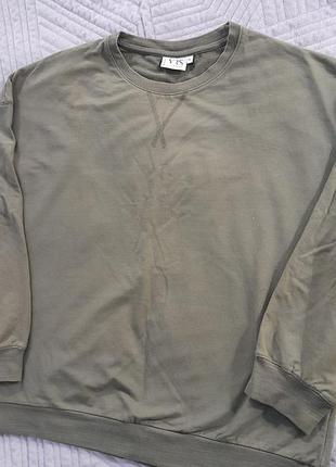 Кофта чоловіча vrs трикотажна двонитка хакі l-xl