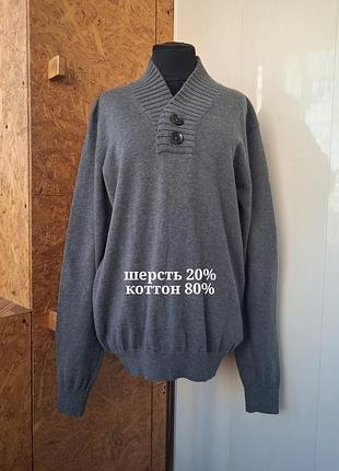 Брендовый шерстяной хлопковый трикотажный свитер свитер джемпер полувер шерсть