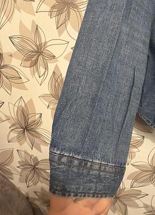 Джинсова сорочка pull&bear синя з довгим рукавом 2