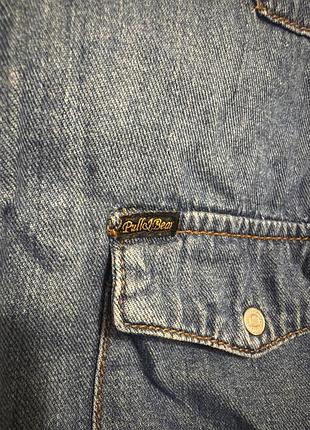 Джинсова сорочка pull&bear синя з довгим рукавом 3