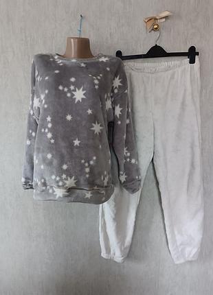 Женская теплая флисовая пижама р.s/m 2