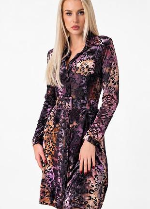 Guess • ефектна сукня-сорочка xs • леопардовий принт • з поясом