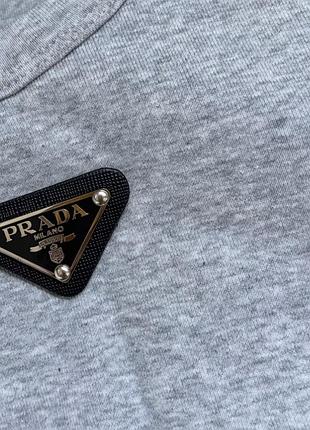 Лонгслів prada чоловічий чорний та сірий 8