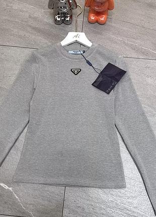 Лонгслів prada чоловічий чорний та сірий 2