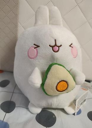 Новая мягкая игрушка кролик моланг с авокадо (molang plush), 25 cм.