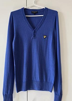 Джемпер lyle & scott чоловічий синій вовна меринос