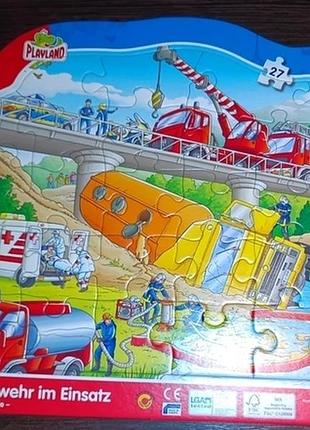 Фигурный пазл  playland на тему «пожарные на службе»