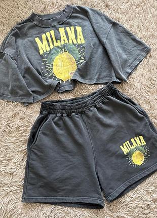 Комплект з шортами milana studios (lemon core set)