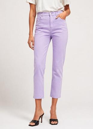 Vila джинсы классические укороченные прямые regular waist &amp; straight fit женские m l лиловые (12345787-32)