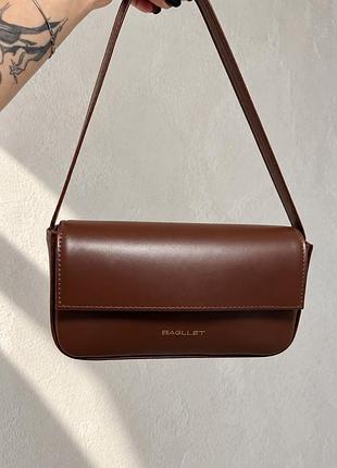 Жіноча сумка bagllet bg105 шоколадна багет