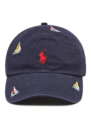 Бейсболка polo ralph lauren синя з принтом вітрильників