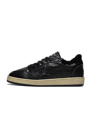 Жіночі кросівки golden goose ballstar black fur (хутро)