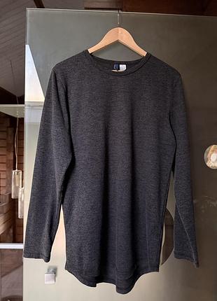 Лонгслів чоловічий h&m графітовий розмір m