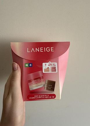 Набір масок для губ laneige lip sleeping mask strawberry shortcake & chocolate