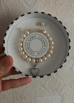 Thomas sabo 925 серебро серебряный натуральный жемчуг браслет