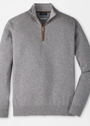 ​💎 роскошный кашемировый свитер peter millar (quarter-zip)размер м)серый меланж