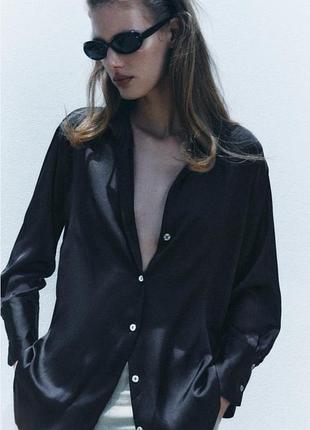 Атласна сатинова сорочка рубашка від zara