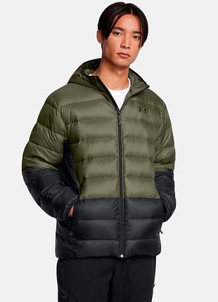 Куртка-пуховик чоловіча under armour оливково-чорна розмір s/m
