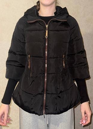 Куртка жіноча aiyiluo fashion classic чорна дута з капюшоном