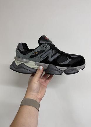 Кроссовки женские и мужские термо влагозащита new balance 9060 black grey cordura ii