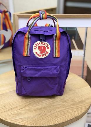 Фиолетовый рюкзак fjällräven kånken rainbow mini на 7 литров