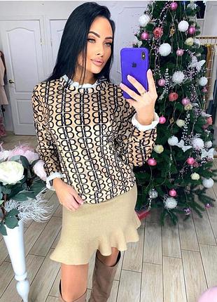 Бомбезний костюм спідничка та блузка туреччина люкс якість