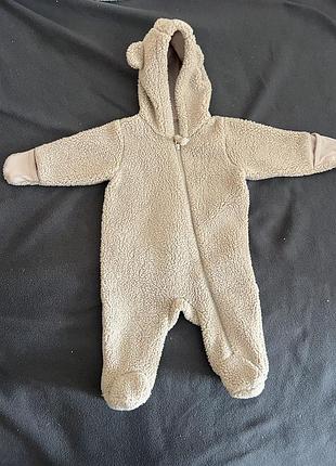 Дитячий суцільний комбінезон teddy бежевий