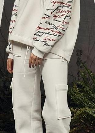 Жіночий теплий костюм gepur молочний розмір xs-s формату oversize