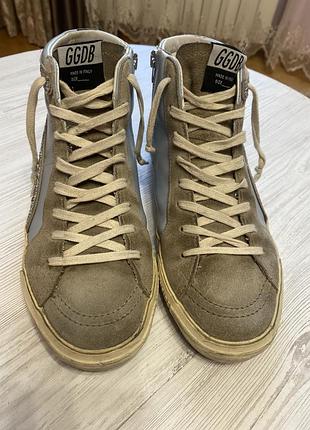 Високі кеди golden goose шкіряні сірі розмір 39