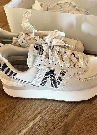 Кросівки new balance на платформі, 38 розмір, 24 см, біло-сірі