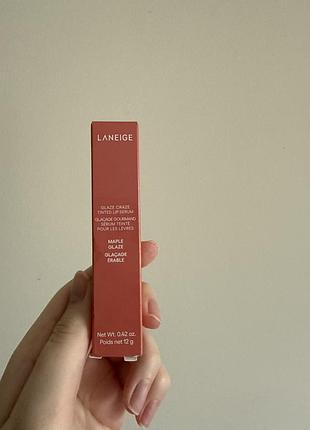 Блиск для губ laneige glaze craze tinted lip serum, відтінок maple glaze, 12 г