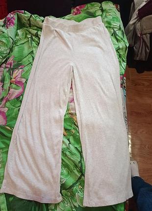 Жіночі штани бежеві в рубчик 2xl