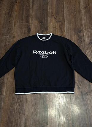 Мужская уникальная кофта свитшот reebok с крупной вышитой лого оригинал