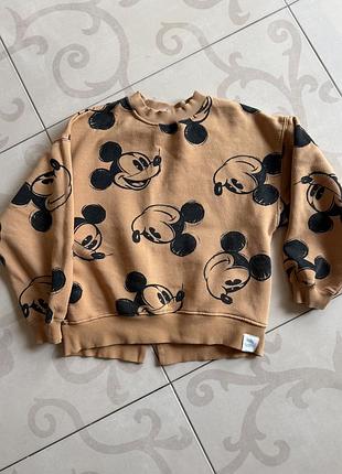 Світшот disney дитячий бежевий з принтом міккі мауса