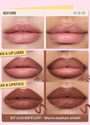 Карандаш для губ sheglam define &amp; fill triangle lip liner - 517 cocoa fluff (6369-517) 2