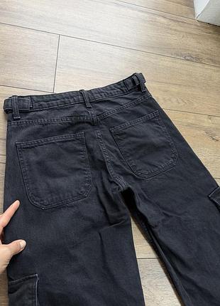 Джинси чорні карго bershka 8