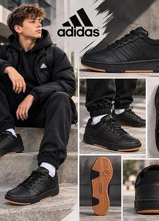 Кросівки для підлітків adidas чорні, розмір 39-40, устілка 25.5 см