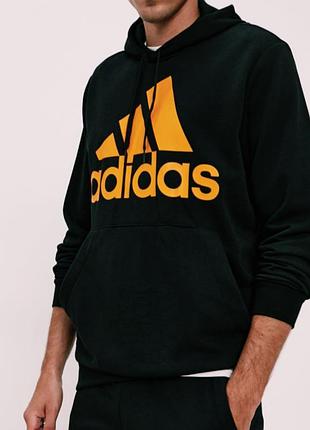 Чоловіча унікальна кофта худі adidas з великим лого оригінал