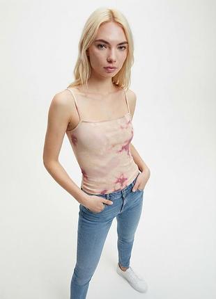 Топ женский тай дай h&m divided размер xs бежевый с розовым